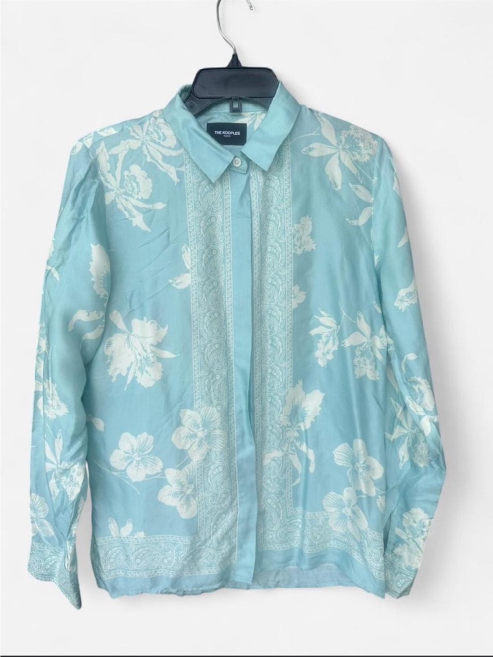 The Kooples Mint Green Paisley Button-Up Shirt